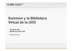 Summon y la Biblioteca y Virtual de la UOC