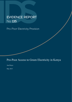 Pro-Poor Access to Green Electricity in Kenya
