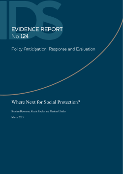 Where Next for Social Protection? - Institute of Development Studies