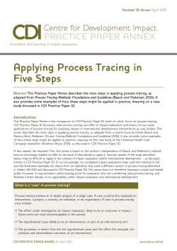 Applying Process Tracing in Five Steps