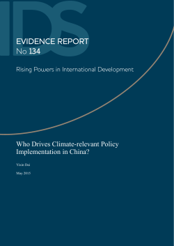 Who Drives Climate-Relevant Policy Implementation in China?