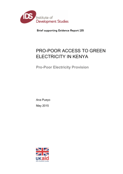 PRO-POOR ACCESS TO GREEN ELECTRICITY IN KENYA