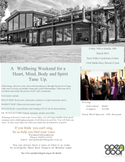 A Wellbeing Weekend for a Heart, Mind, Body and Spirit Tune Up.