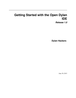Getting Started with the Open Dylan IDE