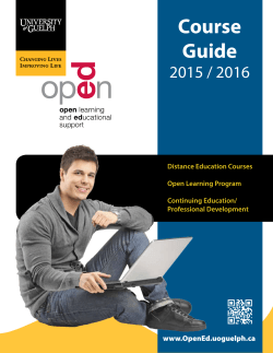 Course Guide - Open Learning / Distance Education