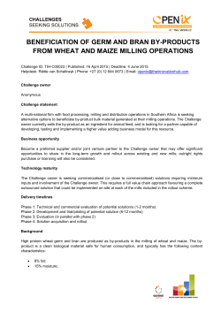 BENEFICIATION OF FROM WHEAT AND MAIZE ICIATION