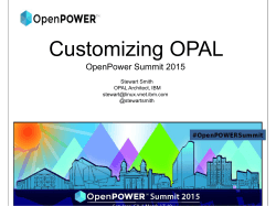 Customizing OPAL