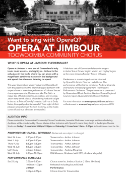 OPERA AT JIMBOUR - Opera Queensland