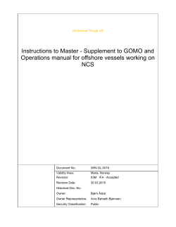 Instructions to Master - Supplement to GOMO and Operations