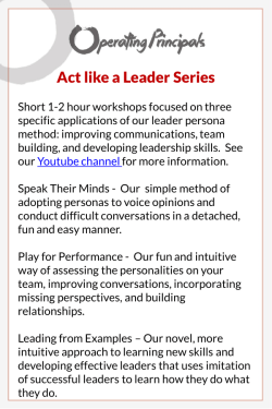 Act like a Leader Series