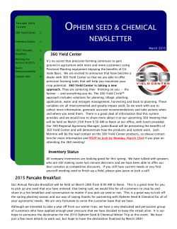 March 2015 Newsletter - Opheim Seed and Chemical