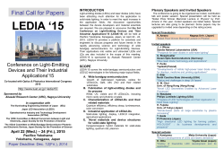 ledia `15 - OPTICS & PHOTONICS International 2015 Congress