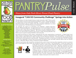 Spring 2015 Newsletter - Oak Park River Forest Food Pantry