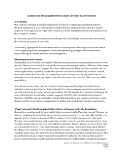 Guidance for Obtaining Informed Consent in School
