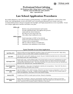 Law School Application Procedures - OPSA