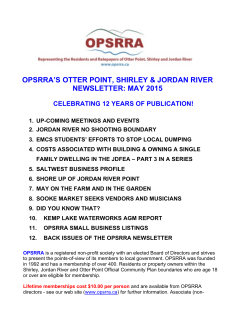 OPSRRA`S OTTER POINT, SHIRLEY & JORDAN RIVER