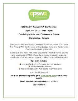 OPSWA Conference Poster! - Ontario Personal Support Worker