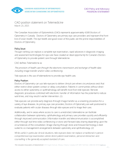 CAO position statement on Telemedicine