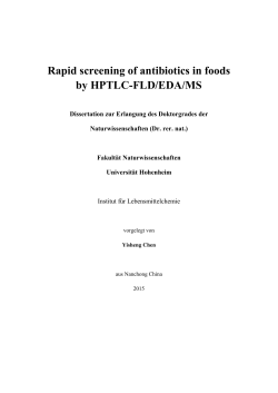 Rapid screening of antibiotics in foods by HPTLC