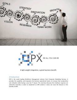 Introduction - OPX | Workforce Management Solutions