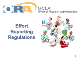 Effort Reporting Regulations - UCLA Office of Research Administration