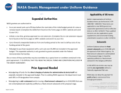 NASA Grants Management under Uniform Guidance