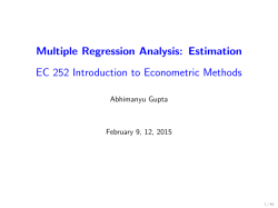 Estimation EC 252 Introduction to Econometric Methods
