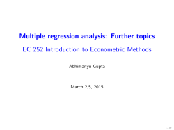 Multiple regression analysis: Further topics EC 252