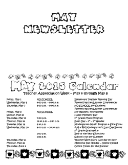 MAY NEWSLETTER 2015 Calendar - Orchard Ave Elementary School