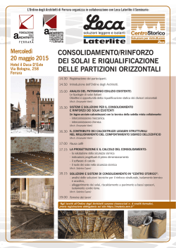 programma e locandina - Ordine degli Architetti di Ferrara