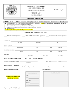 Certificate Application Form - ACLB &acirc; Oregon Appraiser