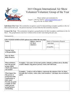 2015 Oregon International Air Show Volunteer/Volunteer Group of
