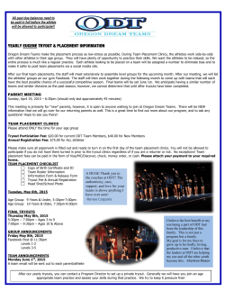 ODT Tryout Information Flyer Eugene 2015