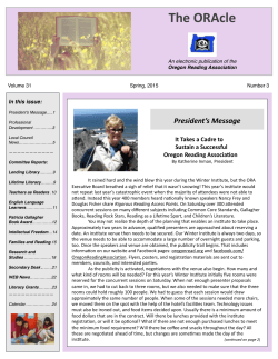 ORAcle Spring, 2015 PDF_L - Oregon Reading Association