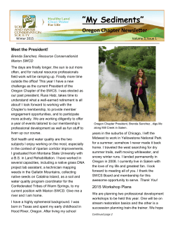 SWCS Winter 2015 Newsletter - Oregon Soil & Water Conservation