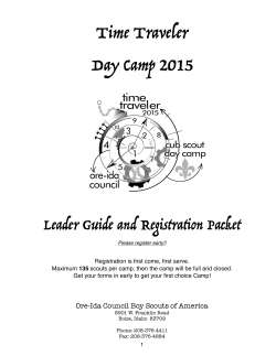 DC 2015 Leader Guide & Registration Packet - Ore