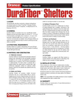 DuraFiber Shelters Product Specifications