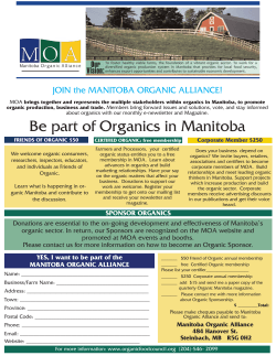 Be part of Organics in Manitoba