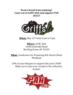 Need a break from studying? Come eat at Griff`s