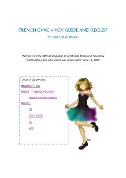 FRENCH CVVC + VCV GUIDE AND RECLIST