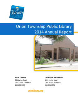 Orion Township Public Library 2014 Annual Report