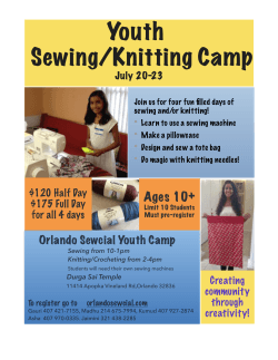 7/20-23 Youth Sewing/ Knitting Camp