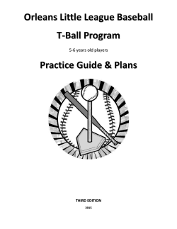 Teeball Practice Guide & Plans - Orleans Little League Baseball