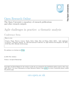 Open Research Online Agile challenges in practice: a thematic