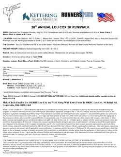 Entry Form - Ohio River Road Runners Club