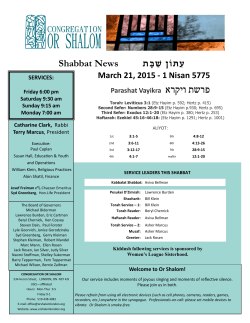 Shabbat Newsletter March 21, 2015.pub