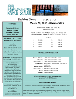 Shabbat Newsletter March 28, 2015.pub