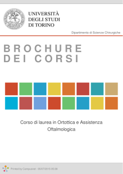 Brochure dei corsi  - Corso di laurea in Ortottica e Assistenza