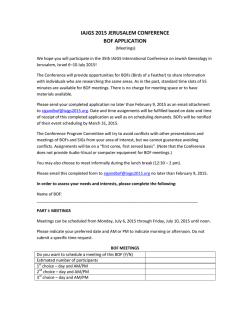 IAJGS 2015 JERUSALEM CONFERENCE BOF APPLICATION