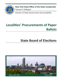 State Board of Elections: Localities` Procurements of Paper Ballots